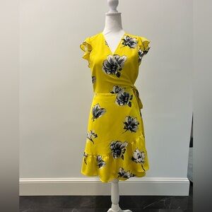 Bar III - Floral-Print Ruffled Wrap Dress